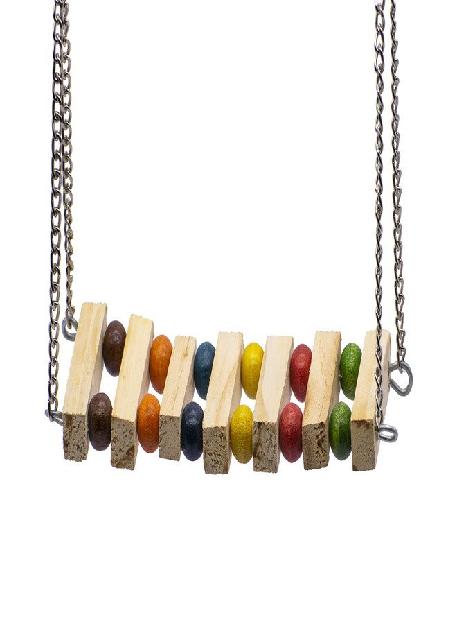 PETZOO Natural Wooden Swing Perch for Bird Cage & Parrots Natural & Wooden for Finches, Budgies, Love Birds, Parrots, Conure, African Grey, Cockatiels - Image 2